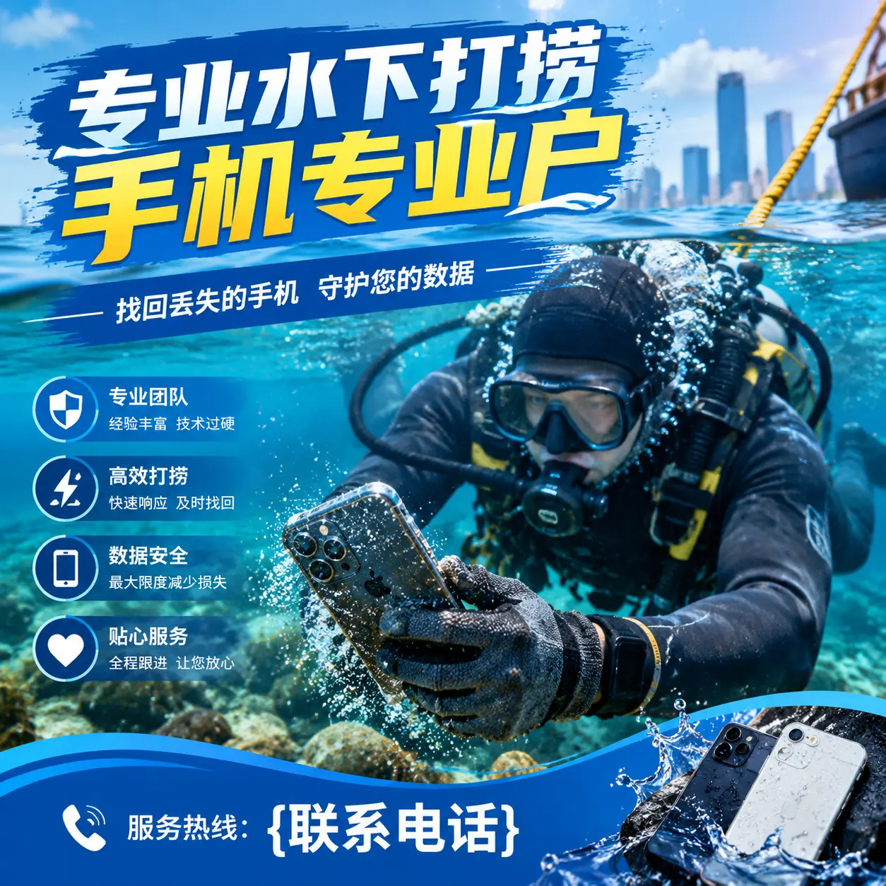 惠阳专业水下打捞手机专业户